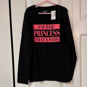 The Children's Place Black Tee with Pink Print